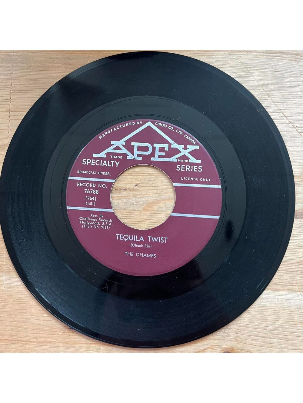 The Champs - Tequila Twist/Limbo Rock 45rpm VG+ R20